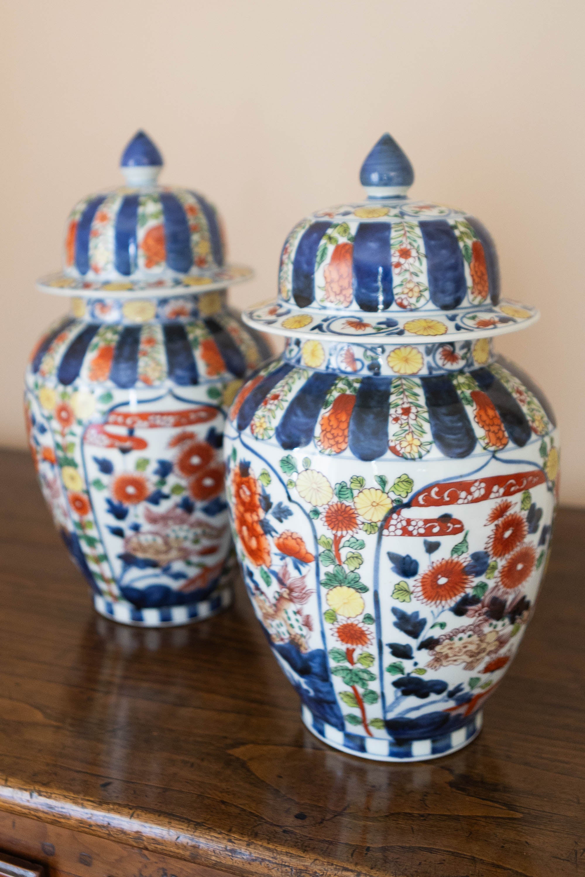 A Pair of Decorative Imari Vases