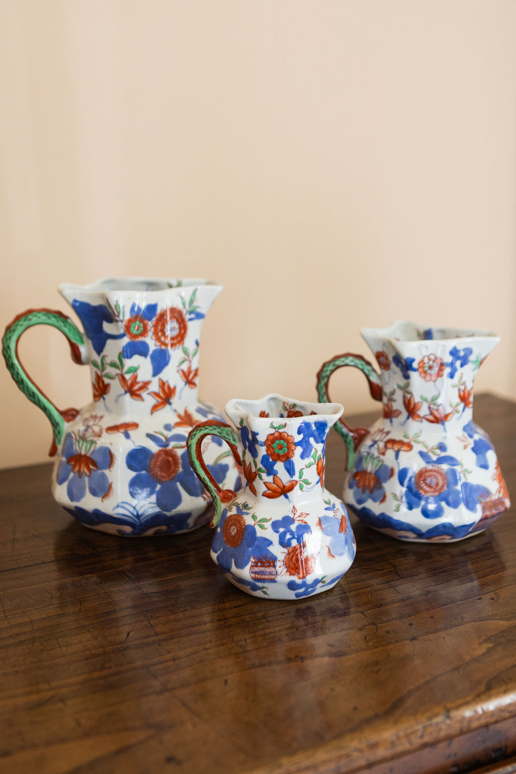 A Set of 19th Century Masons Ironstone Jugs