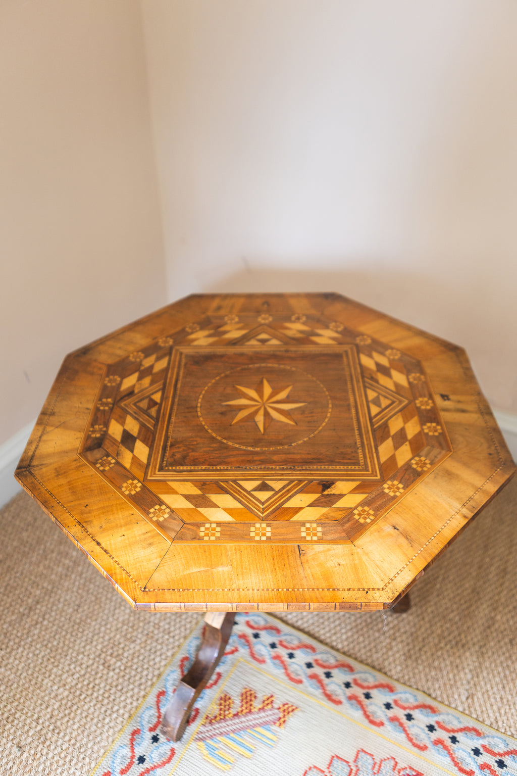An Italian Walnut Side Table with Marquetry Detail