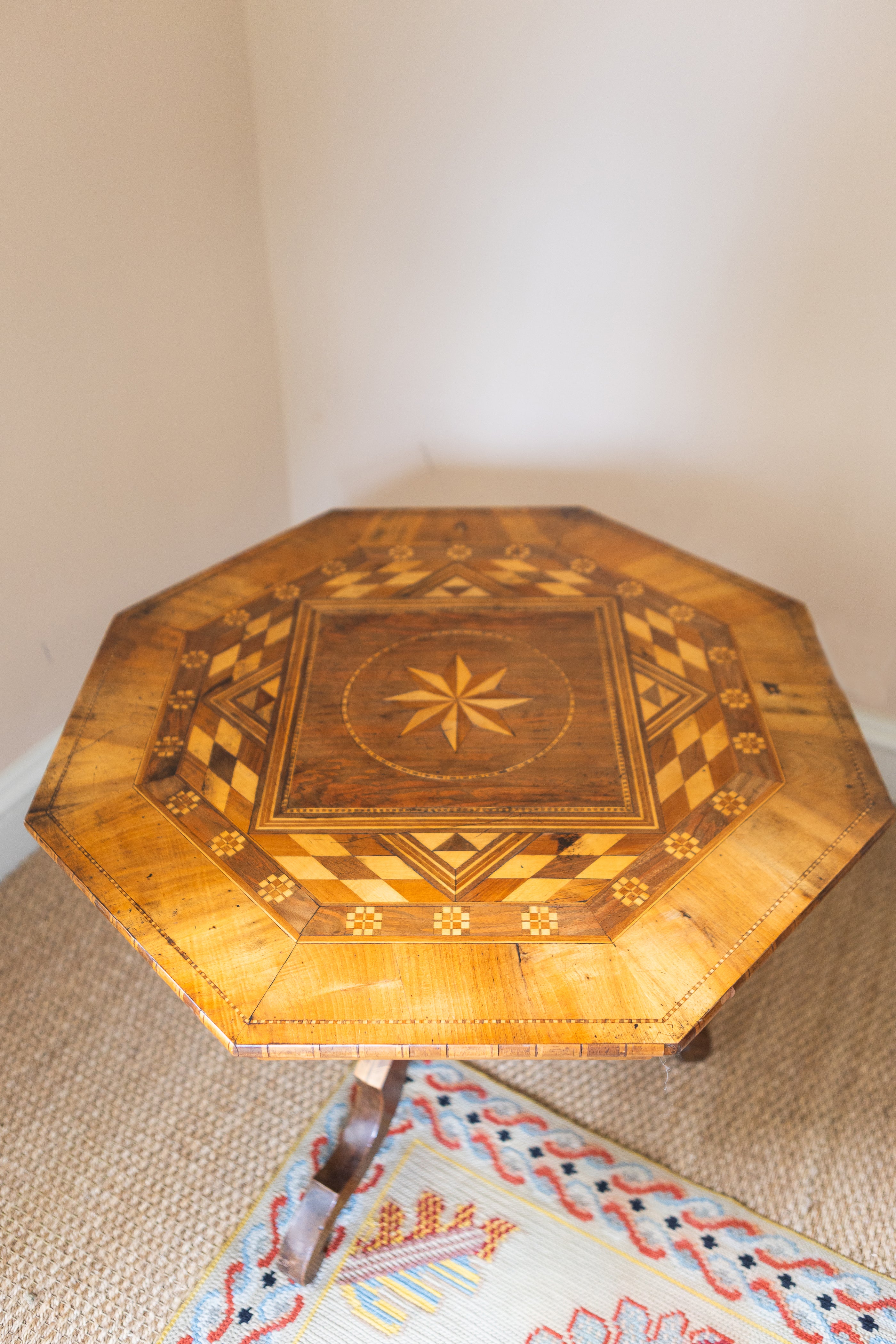 An Italian Walnut Side Table with Marquetry Detail