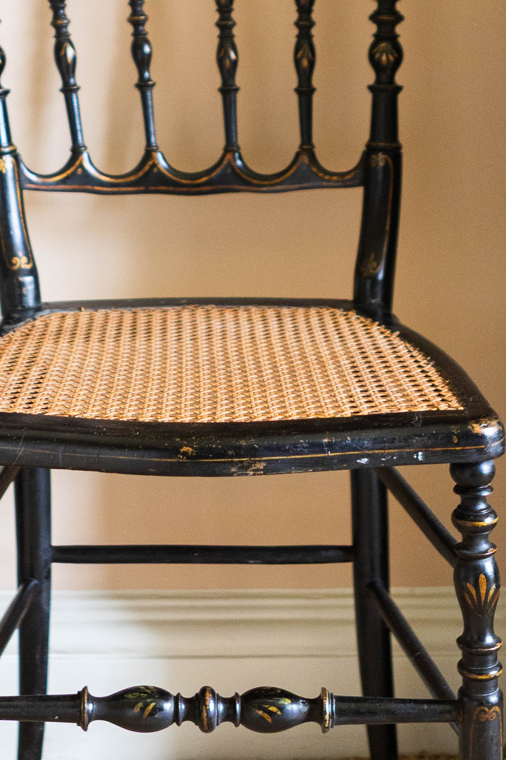 A Decorative Ebonised Side Chair