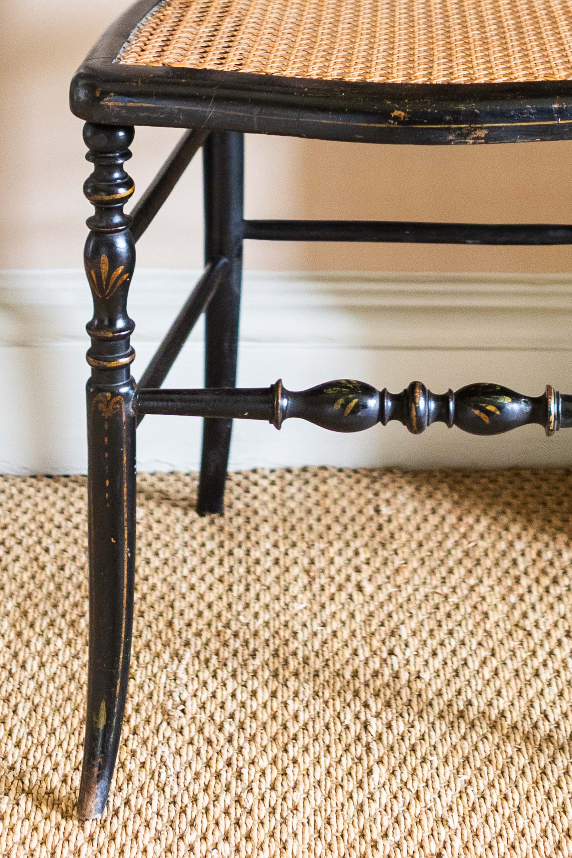 A Decorative Ebonised Side Chair