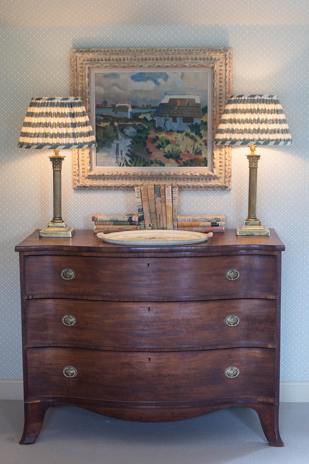 A Pair of Brass Column Lamps