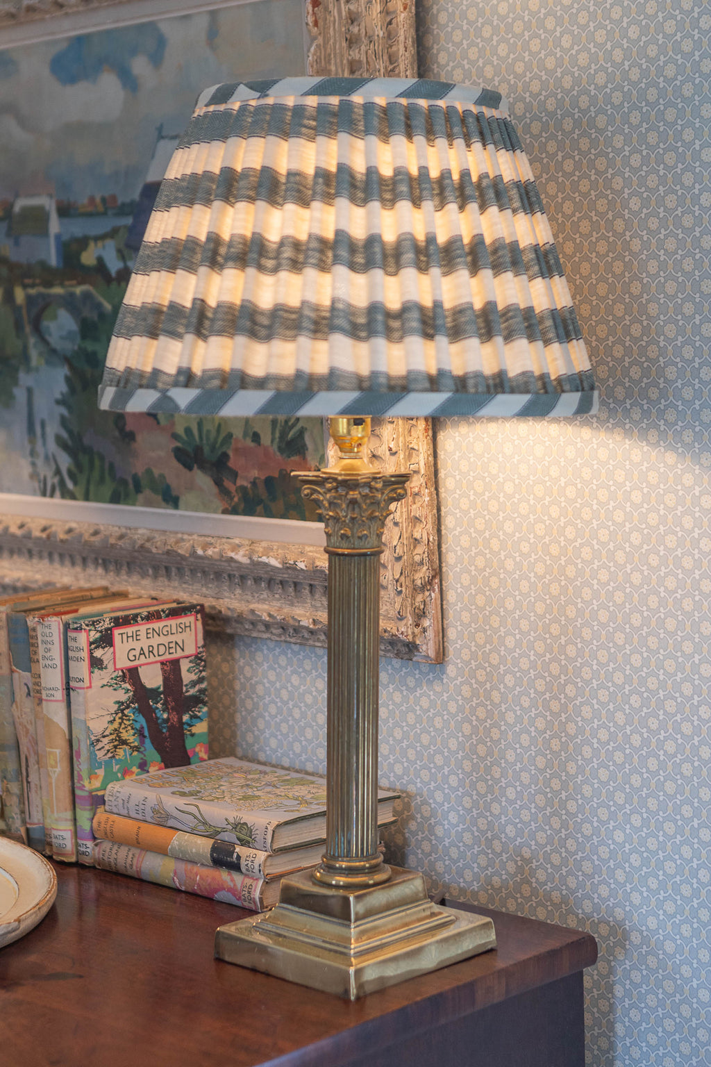 A Pair of Brass Column Lamps